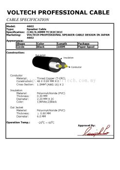 Voltech 4602 Speaker Cable