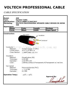 Voltech 4S8 Speaker Cable