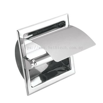 Commercial Semi-Recessed Toilet Roll Holder With Cover (100127)