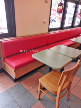 Custom made bench seating with cushion in PJ Selangor Malaysia #Bench Design #Carpentry works #cushion #Fabric #plywood #laminate #veneer #spray paint