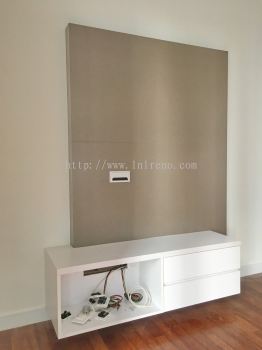 Renovation & Carpentry work in Pavilion Hilltop Mont Kiara Kuala Lumpur Malaysia #tvcabinet #tvconsole #plywood #melamine #veneer #spraypaint #laminate #wardrobe #kitchencabinet #studyroom #storagecabinet #shoecabinet #table #island #bench #displaycabinet #featurewall #flutedpanel