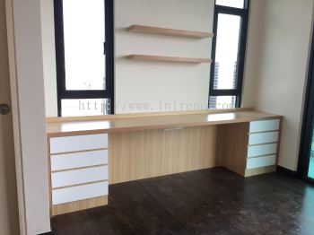 Customize Working Desk Study Table in PJ Selangor Malaysia #plywood #melamine  #veneer #spray paint #laminate #customize #sliding door #glass door #swing door #built in #nyatoh #oak #aluminium door #carcass #panel #fluted panel #drawer #tv hang on panel #partition #box up #shelves #open shelves #table #study #working