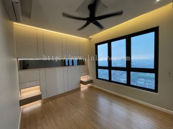 Renovation & Carpentry work in Condominium Sunway Serene Petaling Jaya Selangor Malaysia #tvcabinet #tvconsole #plywood #melamine #veneer #spraypaint #laminate #wardrobe #kitchencabinet #studyroom #storagecabinet #shoecabinet #table #island #bench #displaycabinet #featurewall #flutedpanel