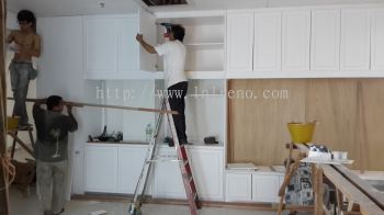 Bakery shop renovation and carpentry work Bangi  #cabinet #boxup #spraypaint #plasterceiling #partition #tiling #painting #glass