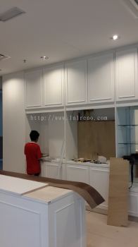 Bakery shop renovation and carpentry work Bangi  #cabinet #boxup #spraypaint #plasterceiling #partition #tiling #painting #glass