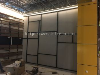 Restaurant renovation and carpentry work at Sunway Velocity KL #cabinet #boxup #spraypaint #plasterceiling #partition #tiling #painting #glass