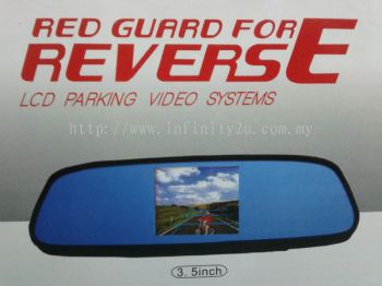 Reverse camera monitor screen with mirror