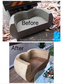 REPAIR AND REPLACE FROM SYNTHETIC TO NATURAL RATTAN 