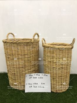 BAS 162 (N) - RATTAN BASKET NATURAL S/2 