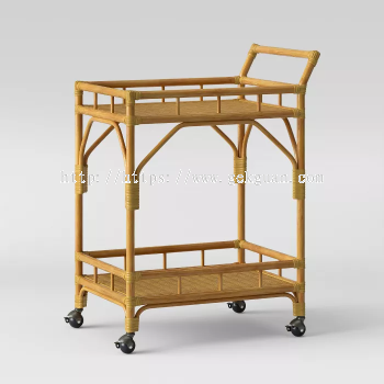 Rattan Bar Trolley - 003