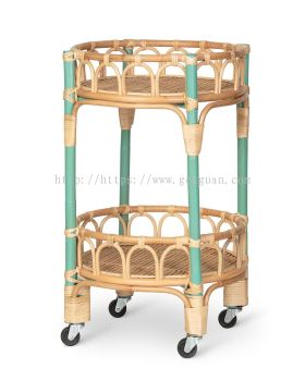 Rattan Bar Trolley - 005