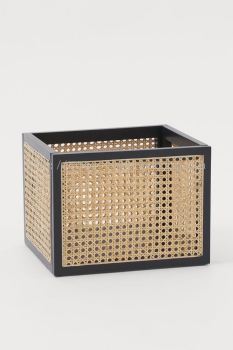 BAS 167 - RATTAN BASKET ( BLACK )