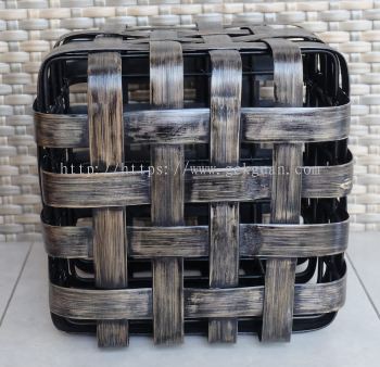 RBS 030 - STOOL BAMBOO SIZE 35 X 35 X 35 (BLACK WASH)