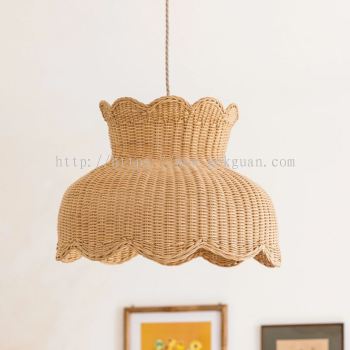 Anar Rattan Scalloped Lampshade