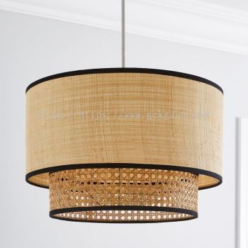 Malika Cane 2 Tier Easy Fit Pendant Shade