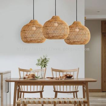 Scandinavian restaurant rattan chandelier hand-woven antique Japanese coastal pendant light