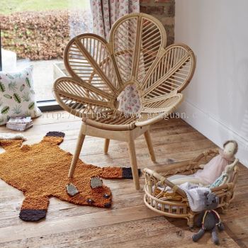 Natural Rattan Flower Kid Chair