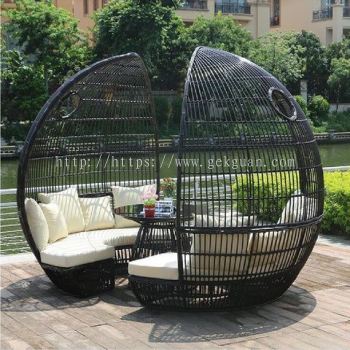 ROL 007 - RATTAN OUTDOOR LOUNGE SOFA (BIRDCAGE)