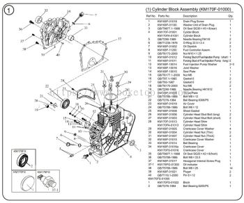 1. Cylinder Block Assemble (KM170F-01000)