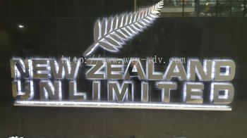 New Zealand Unlimited 3D Emboss Stainless Steel Logo Signage