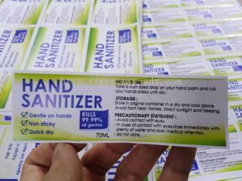 Hand Sanitizer Label Sticker