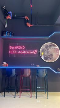 Don't FOMO HODL it to the moon Neon Light Signboard