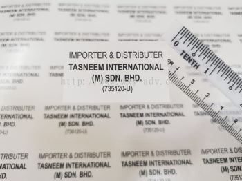 TASNEEM INTERNATIONAL (M) SDN. BHD. 标签粘纸