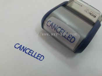 Cancelled  Microban Stamp With Blue Blue Ink 