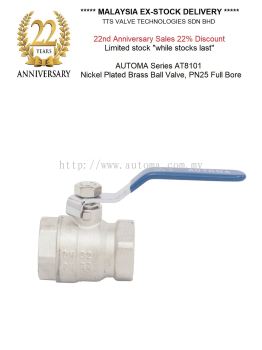 Nickel Plated Brass Ball Valve PN25 from G1/2"~1.1/4"