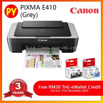 Canon E410 Grey AIO Print Scan Copy Inkjet Printer with original Ink PG47  CL57s