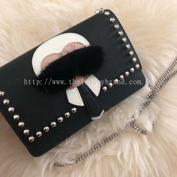 (SOLD) Fendi Karlito Wallet on Chain Black SHW