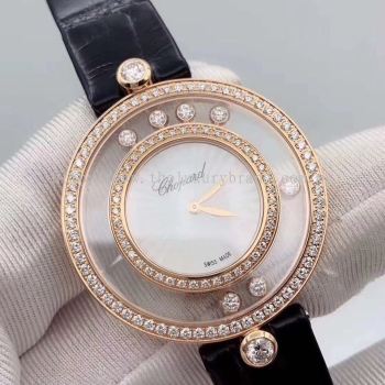 Chopard 32mm Happy Diamonds with 18k Rose Gold