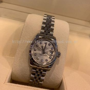 Rolex Oyster Date Just 179174 10 Diamonds Ladies Watch