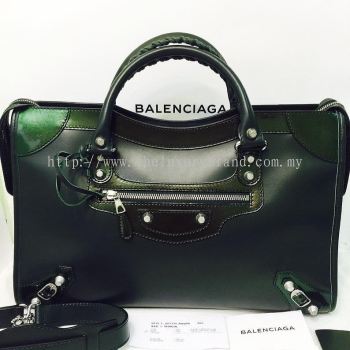 Balenciaga Giant 12 Gold City Series Vert Leather Shoulder Bag