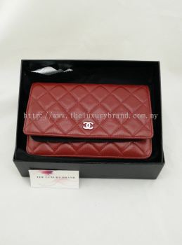 (SOLD) Brand New Chanel Wallet on Chain in Red with SHW