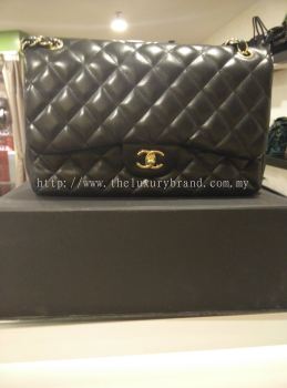 (SOLD) Chanel Jumbo Lambskin Double Flap In Gold hardware
