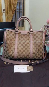 (SOLD) Gucci GG Canvas Boston Bag with Strap