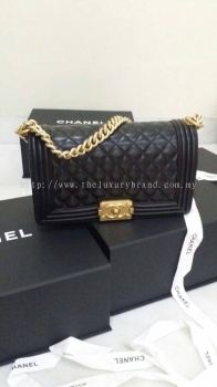 (SOLD) Brand New Chanel Lambskin Old Medium Boy with GHW