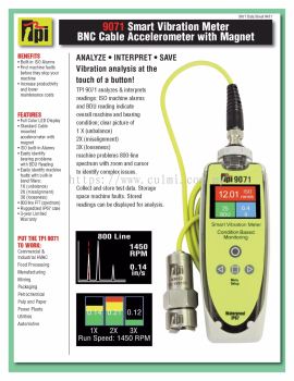 TPI9071 Smart Vibration Meter BNC Cable Accelerometer with Magnet