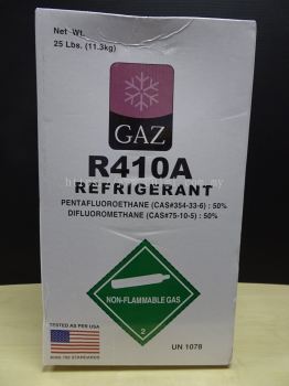 GAZ R410A X 25LBS (11.3KG) HFC REFRIGERANT GAS (PRODUCT OF SINGAPORE) (USA : AHRI 700 STANDARDS)