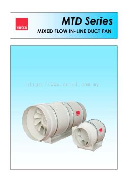 KRUGER MTD SERIES MIXED FLOW IN-LINE DUCT FAN