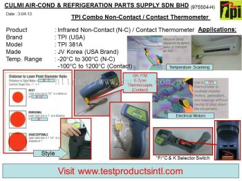 TPI-381A / 383A / 384A Comba Non-Contact (N-C) / Contact Thermometer