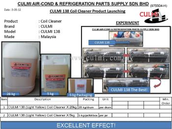 CULMI 138 AIR-COND ALKALINE COIL CLEANER (28KG and 4KG)