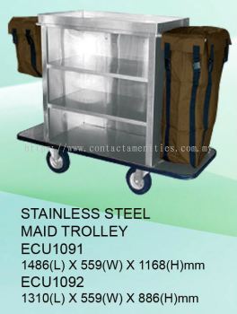 ECU1091/ECU1092 - S/Steel Maid Trolley