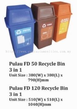 PULAU FD - Plastic Recycle Bin 3 in 1