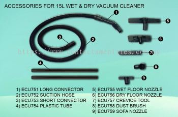 Accessories for 15L Wet & Dry Vacuum Cleaner