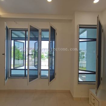 Security Stainless Steel Mosquito Wire Mesh Casement Window @ Pasir Gudang