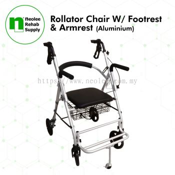 NL9148L-A Rollator Chair w/Footrest & Armrest (Aluminium)