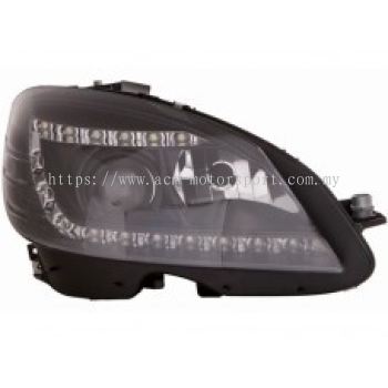 W204-07 Head Lamp Projector Black W/LED ( H7 )OR( D1S Use )