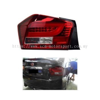 City `08-`11 Rear Lamp Crystal LED W/Light Bar Red/Clear